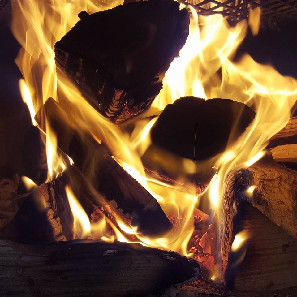 firewood burning